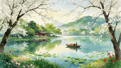 梨花湖泊