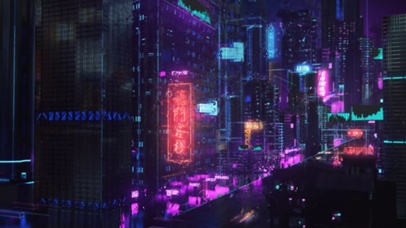 城市雨屏 霓虹都市