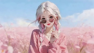 情侣壁纸-春景女孩