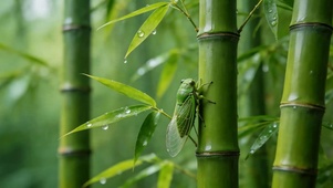 护眼竹林蚱蜢