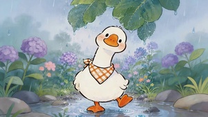 雨天可爱小鸭