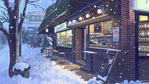 街道雪景