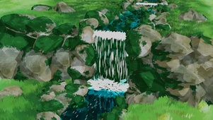 像素风 小溪插画