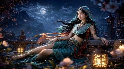 月夜异域古风美女
