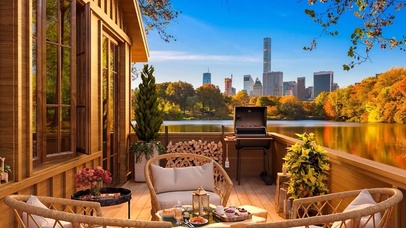 秋季户外咖啡厅