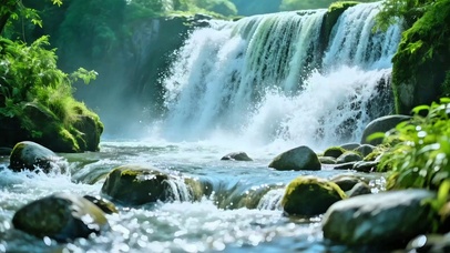 治愈山间瀑布4K