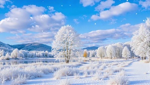 护眼蓝天下冰雪世界