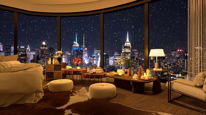 4k唯美治愈雪夜温馨城市卧室