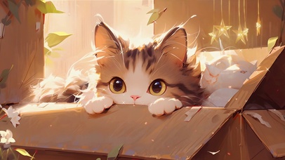 4K 纸箱小猫