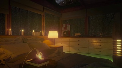 树林卧室 天花板上的雨声