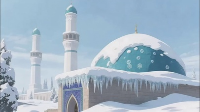 冬日积雪异域建筑