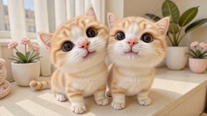 窗边的橘白小奶猫