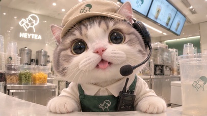 奶茶店小猫店员