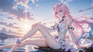 海岸长腿少女昔涟