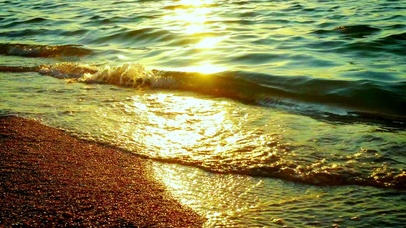 唯美夕阳海滩4K