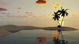 唯美夕阳海边