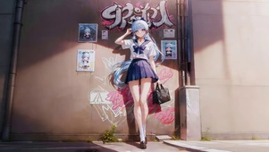 可爱短裙长腿女孩