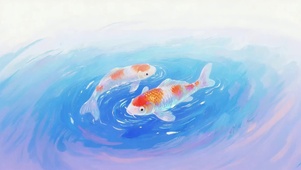 水面锦鲤
