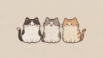 3只可爱的猫咪