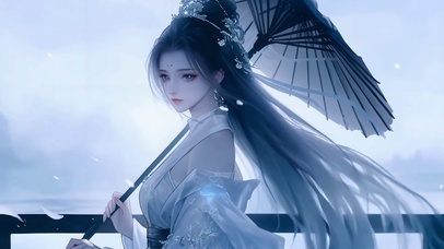 云雾间长发轻扬