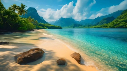 夏日清凉大海沙滩