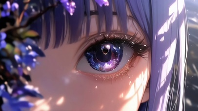 紫罗兰少女近颜异瞳美瞳
