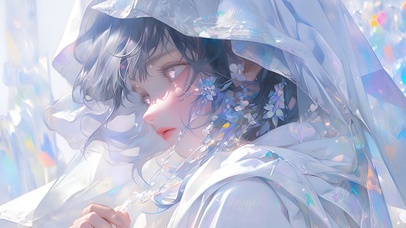 戴鸢尾花的少女