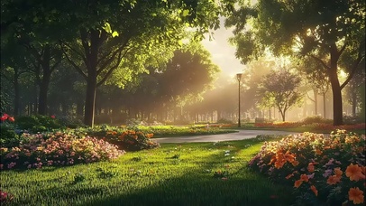 城市绿色生态夏日公园