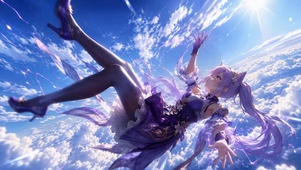云端飘落紫发二次元美少女