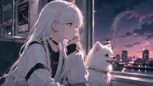 唯美白发美少女