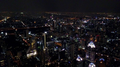 4K 高清 曼谷交通空中夜观