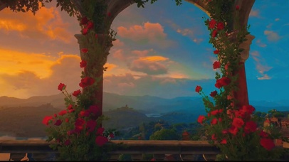 唯美治愈玫瑰与天空