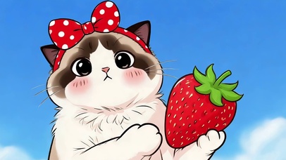 治愈草莓猫咪