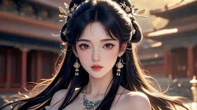 宫殿古妆动漫长发美女