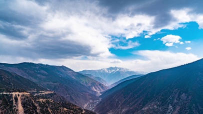 8K西藏雪山蓝天白云云层