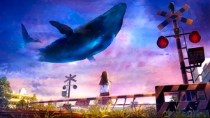 天空鲸鱼少女