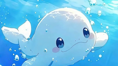 可爱小鲸鱼带鱼屏