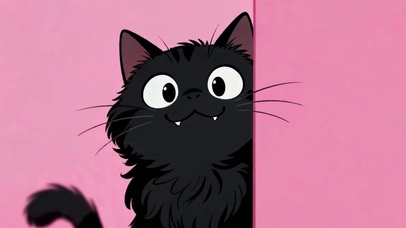 可爱的小黑猫