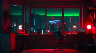 赛博科幻霓虹房间 