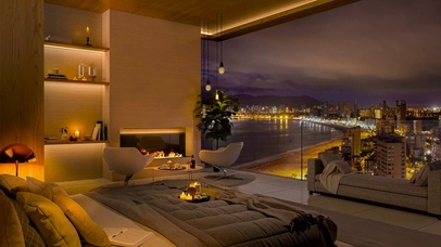 海边城市别墅房间