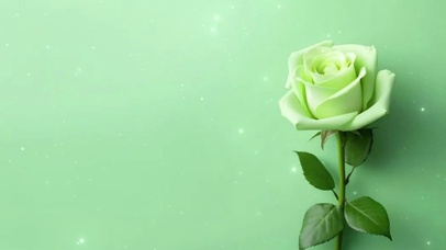 玫瑰花星光闪闪绿色唯美大气简约