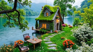 唯美护眼青苔小屋