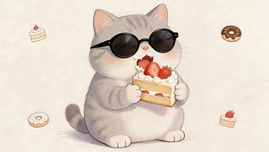 吃蛋糕猫咪