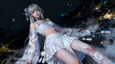 银发蕾丝仙姬的星河绝姿少女