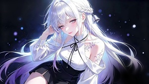 星空白发少女
