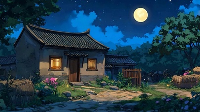 夜景树木