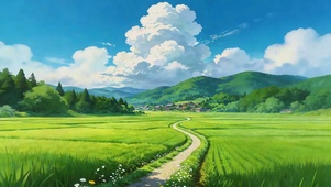 夏日稻田乡野