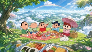 蜡笔小新春日野餐
