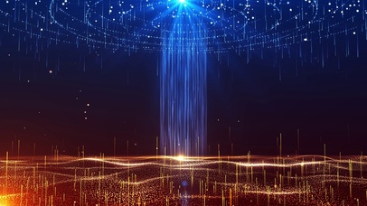 4K红蓝渐变色能量光粒子