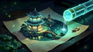 微缩古风小景流水治愈壁纸